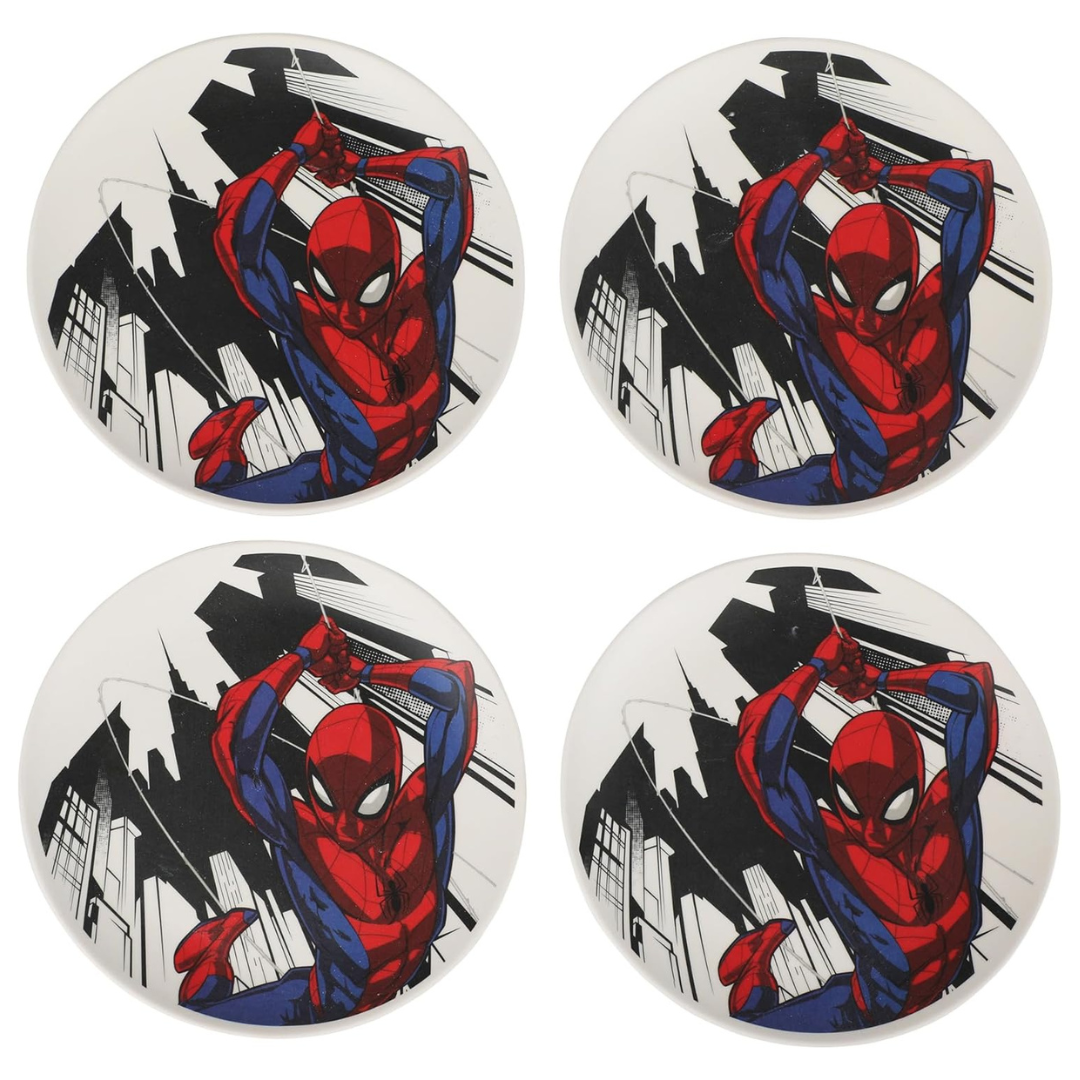 Set Of 4 Spider Man 8 Bamboo Plates