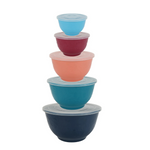 10-Piece The Pioneer Embossed Floral Melamine Nesting Mixing Bowl Set