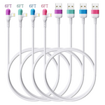 4-Pack Apple MFi Certified 90 Degree Right 6-Ft Lightning Charging Cords