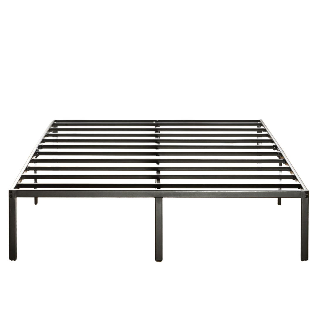 Queen Size 14" BPM Metal Platform Bed With Steel Slats (Queen Size)