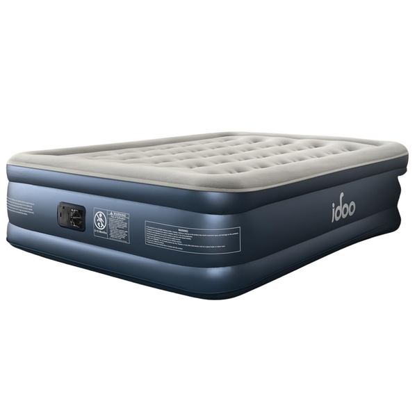 iDOO 18" Raised Queen Comfort Blow up Air Mattress with Built in Pump