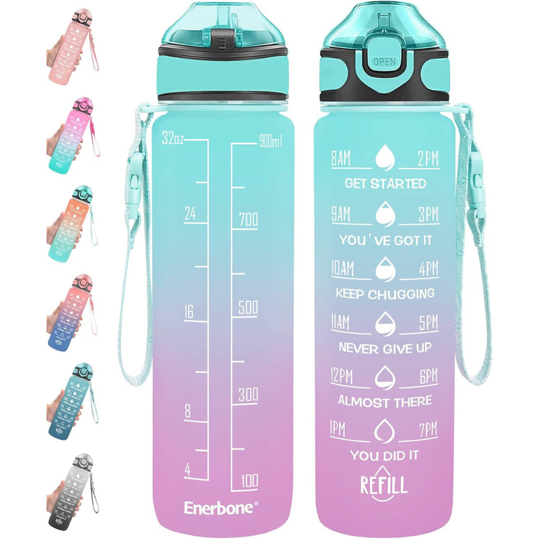 Enerbone 32 oz Water Bottle w/ Carrying Strap (Various Colors)