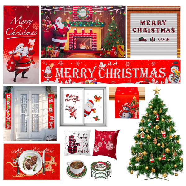 Christmas Decorations,14 Complete Sets Of Christmas Decor