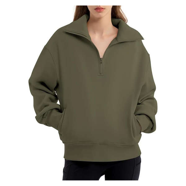 Aeuui Womens Cropped Hoodies Quarter Zip Sweatshirts