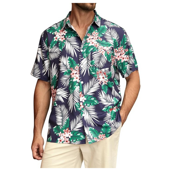 Men's Hawaiian Short Sleeves Tropical Beach Shirt