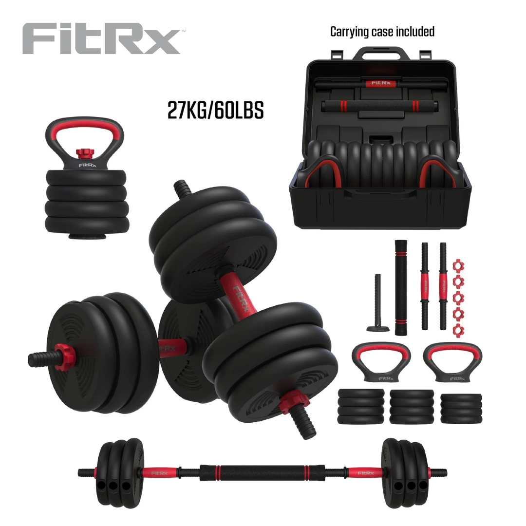 FitRx SmartBell 4-in-1 Portable Dumbbell, Barbell & Kettlebell Set