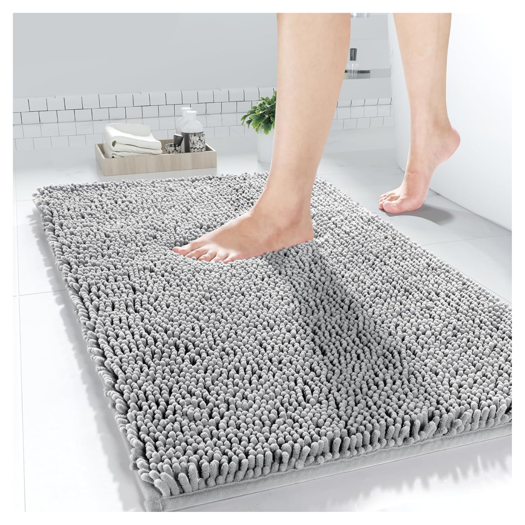 Yimobra 24" x 17" Chenille Extra Soft Shaggy Non-Slip Bathroom Rug