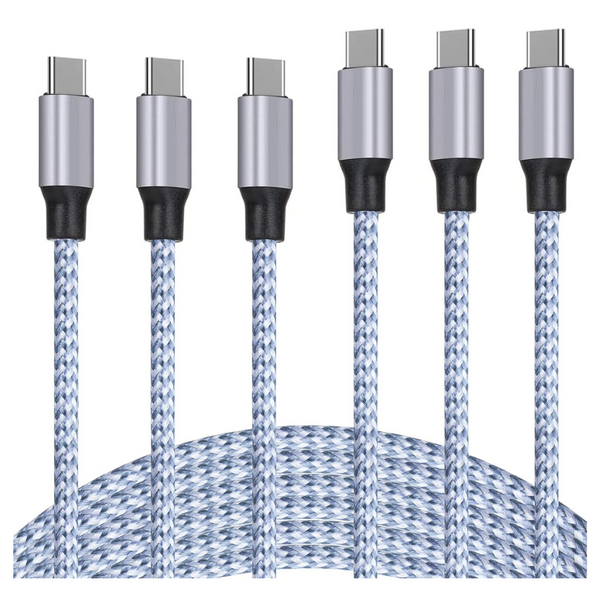 3 Pack 6ft Best New Nylon Braided 60W Fast Charger Cables