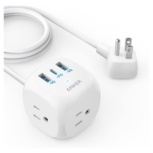 Anker 20W USB-C 321 Power Strip With 3 Outlets & 5ft Cord