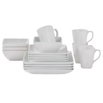 16-Piece Threshold Square Rim Porcelain Dinnerware Set