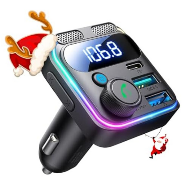 JOYROOM Bluetooth 5.3 FM Transmitter 48W PD & QC 3.0 USB-C Car Adapter