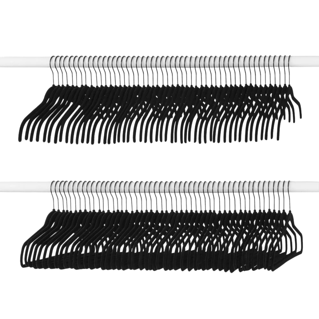 100-Pack Brightroom Flocked Hangers (Black) [Open Box]