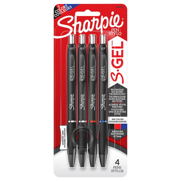 4 Count Sharpie S-Gel Pens Medium Point (0.7mm)