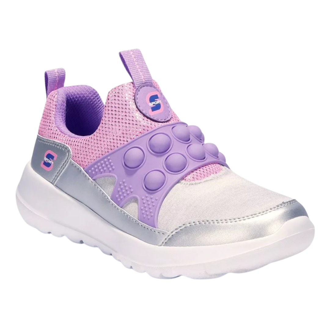 S Sport By Skechers Girls Slip On Fashion Sneakers Pop Bubble Brace