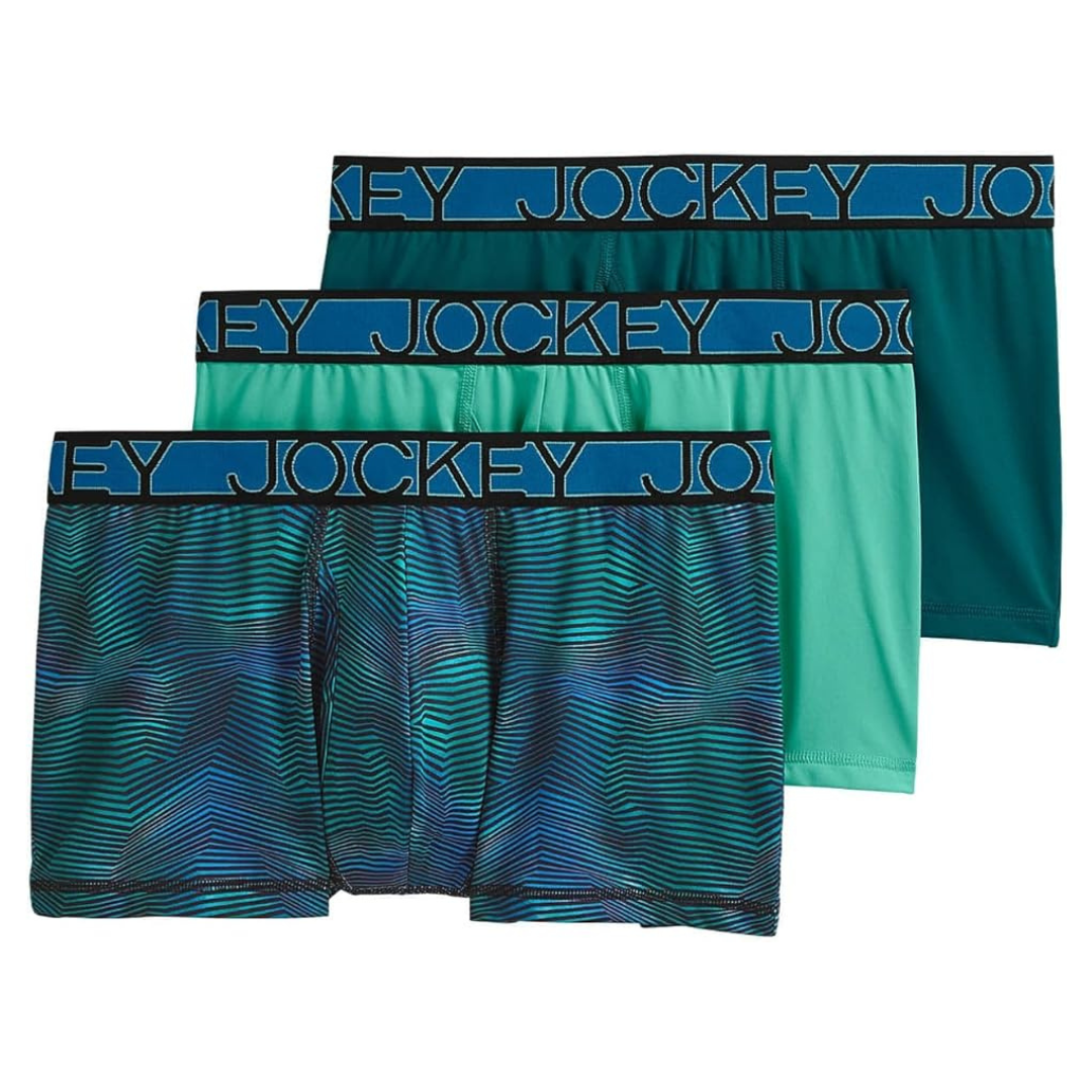 3-Pack Jockey Men's Underwear Active Microfiber 2.5" Trunk