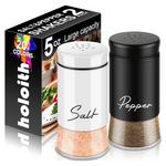 Stainless Steel Glass Base Salt And Pepper Shakers Set