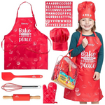 Baketivity Kids Chef Hat And Apron Set