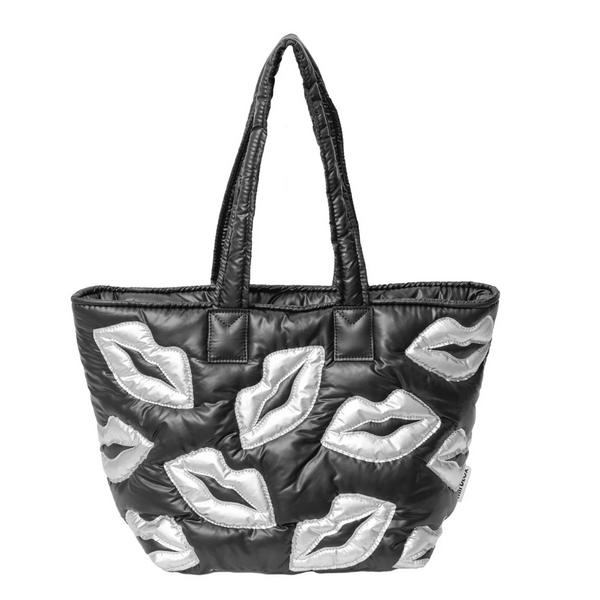 Wildfox 14.5" Women's Embroidered Lips Icon Tote Bag