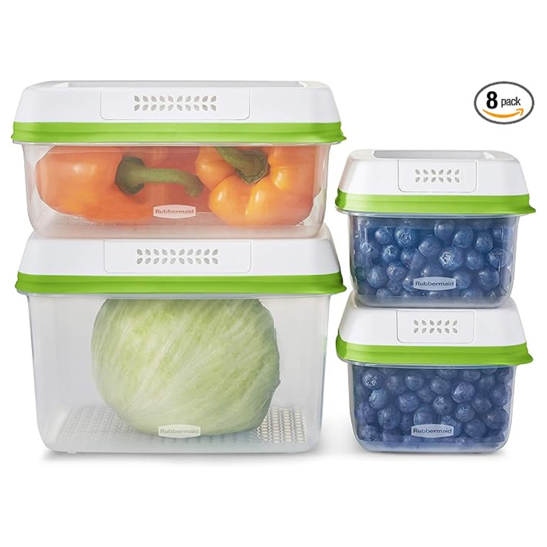 Set Of 4 Clear Plastic FreshWorks Produce Saver Storage Containers