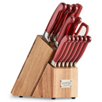 14-Piece Hampton Forge Rorik Knife Block Set (Red)