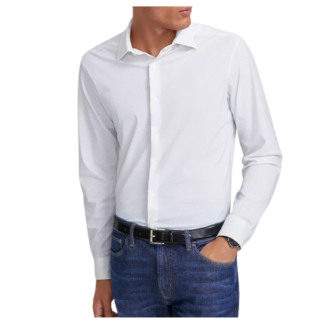 Michael Kors Men's Slim Fit Long Sleeve Button-Front Stretch Shirt