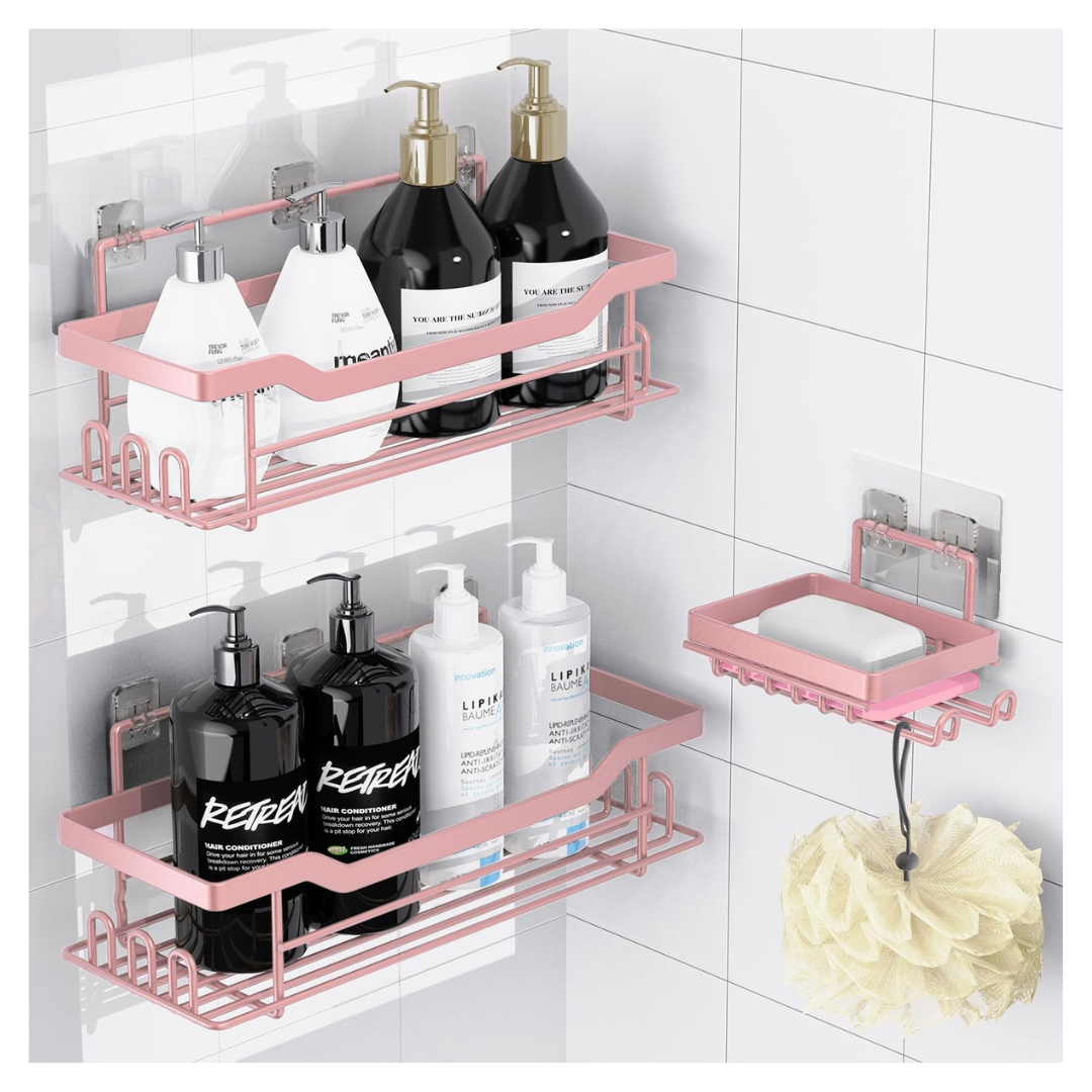 3-Pack Shower Caddy Shelves Organizer Rack