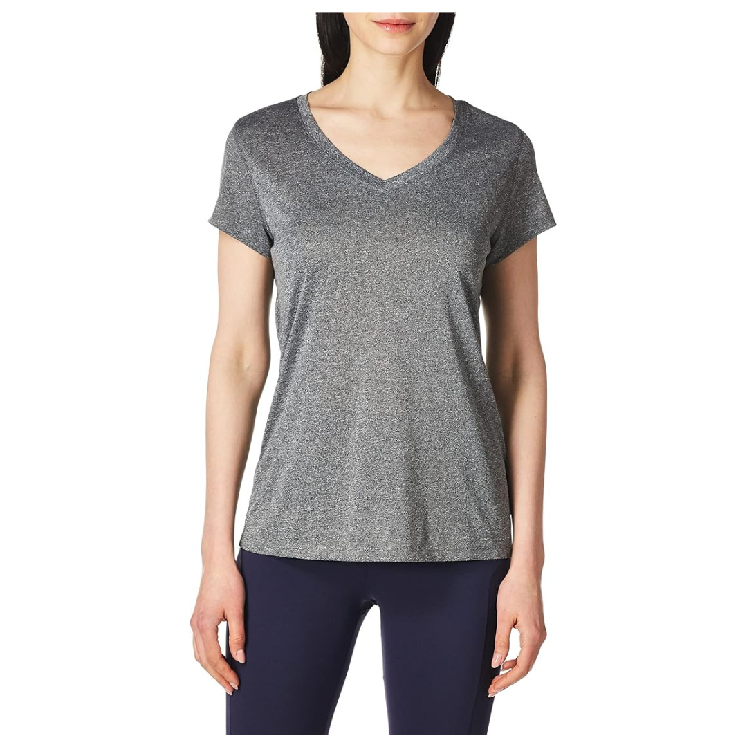 Hanes Women's Sport Heathered Performance V-Neck Tee Shirt