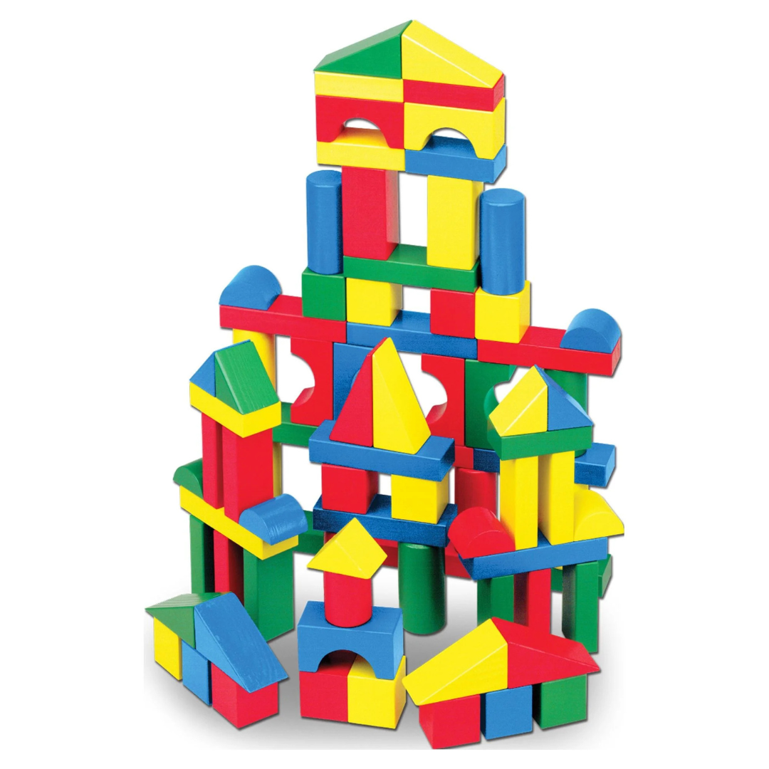 100-Piece Melissa & Doug Wooden Building Blocks Set