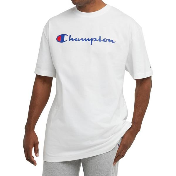 Champion Men's Soft and Comfortable Script Logo Graphic T-Shirt