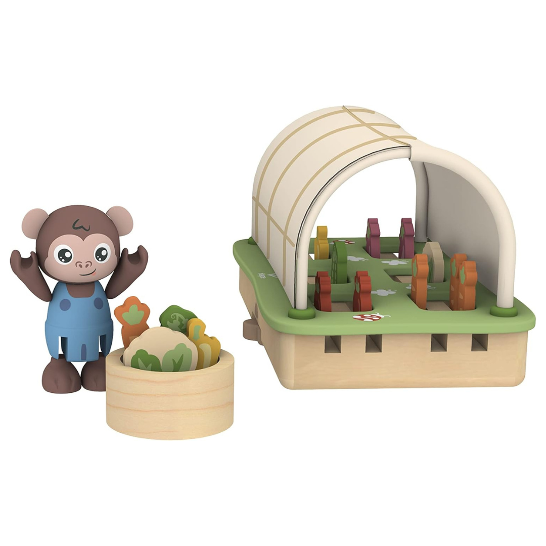 Hape Organic Greenhouse Miniature Gardening Toy Playset