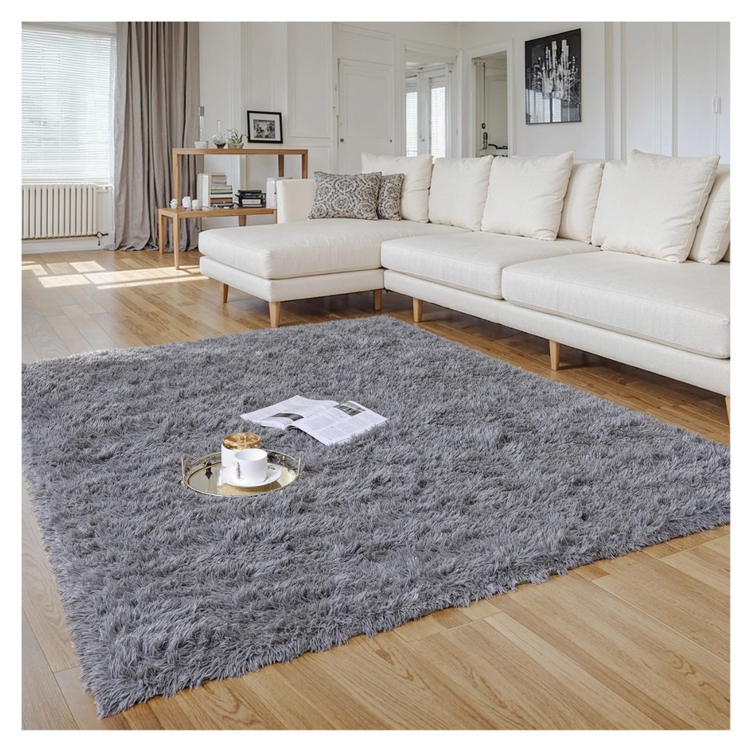 Poboton 4X6 Ft Fluffy Washable Area Rugs For Bedroom Living Room