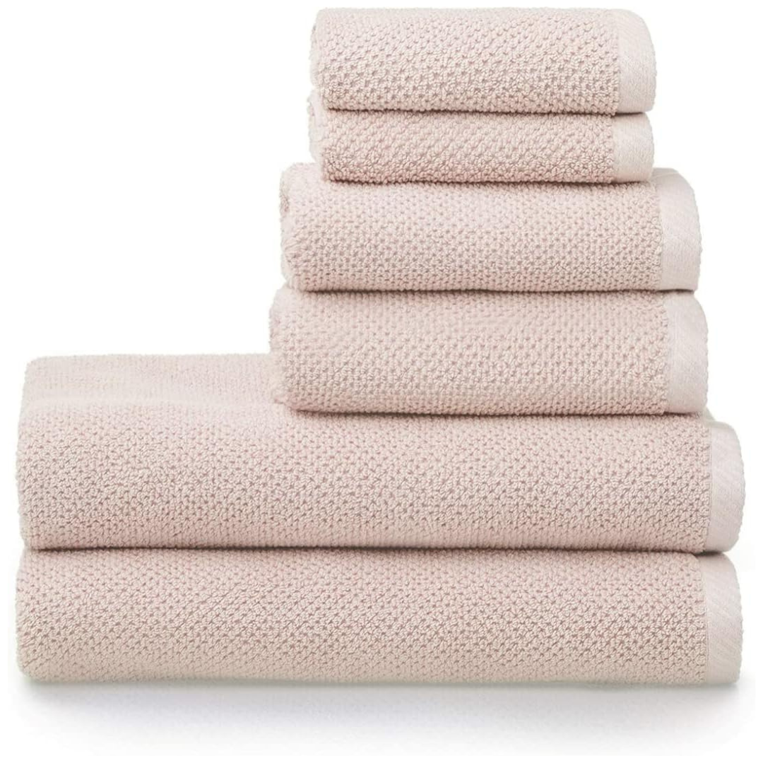 6-Piece Popcorn Textured Bath Towels Set