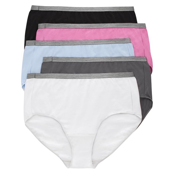 5-Pack Hanes Women's Cotton Stretch Brief Panties (Assorted Colors)