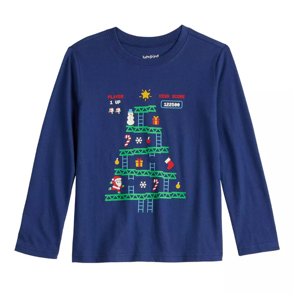 Jumping Beans Boys 4-12 Christmas-Themed Long Sleeve Graphic Tee