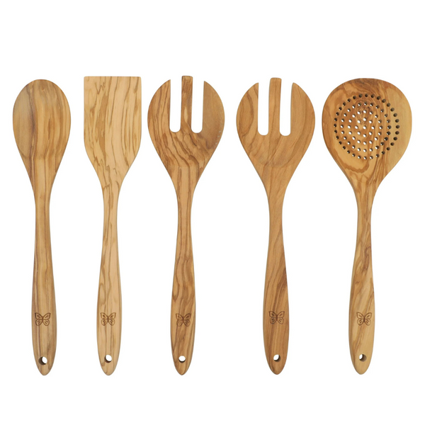 The Pioneer Woman 5-Piece Olivewood Kitchen Cooking Utensil Tool Set