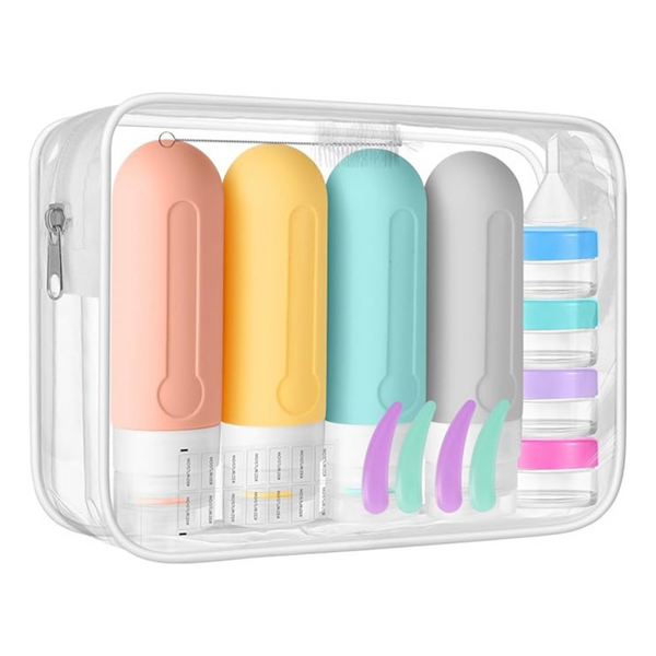 18-Pack BPA Free Silicone Toiletry Containers Sets With Leak Proof Caps