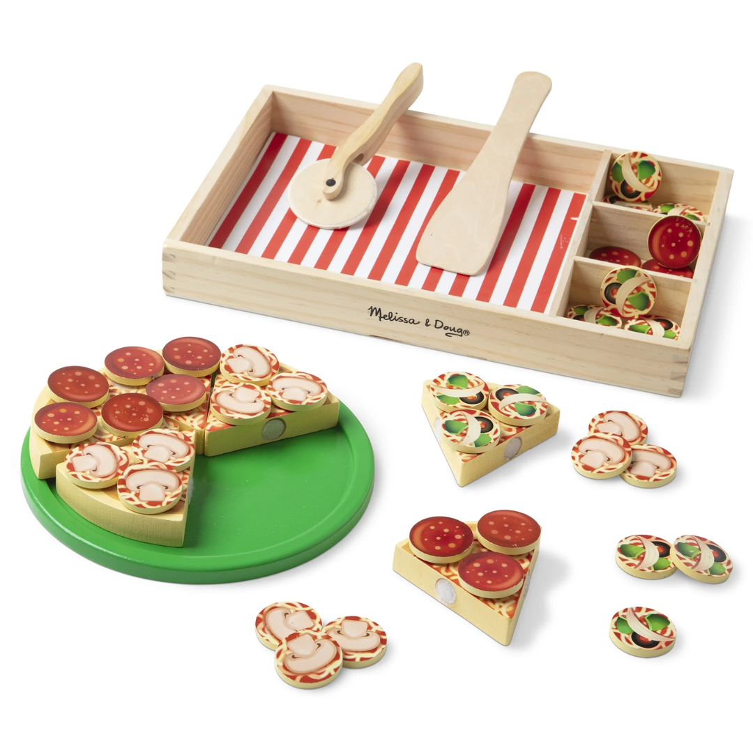 Melissa & Doug Pizza Party Wooden Play Set With 36 Toppings