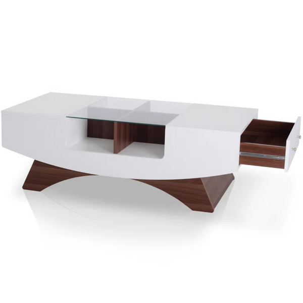 Wade Logan Madilynn Glass Top Single Coffee Table