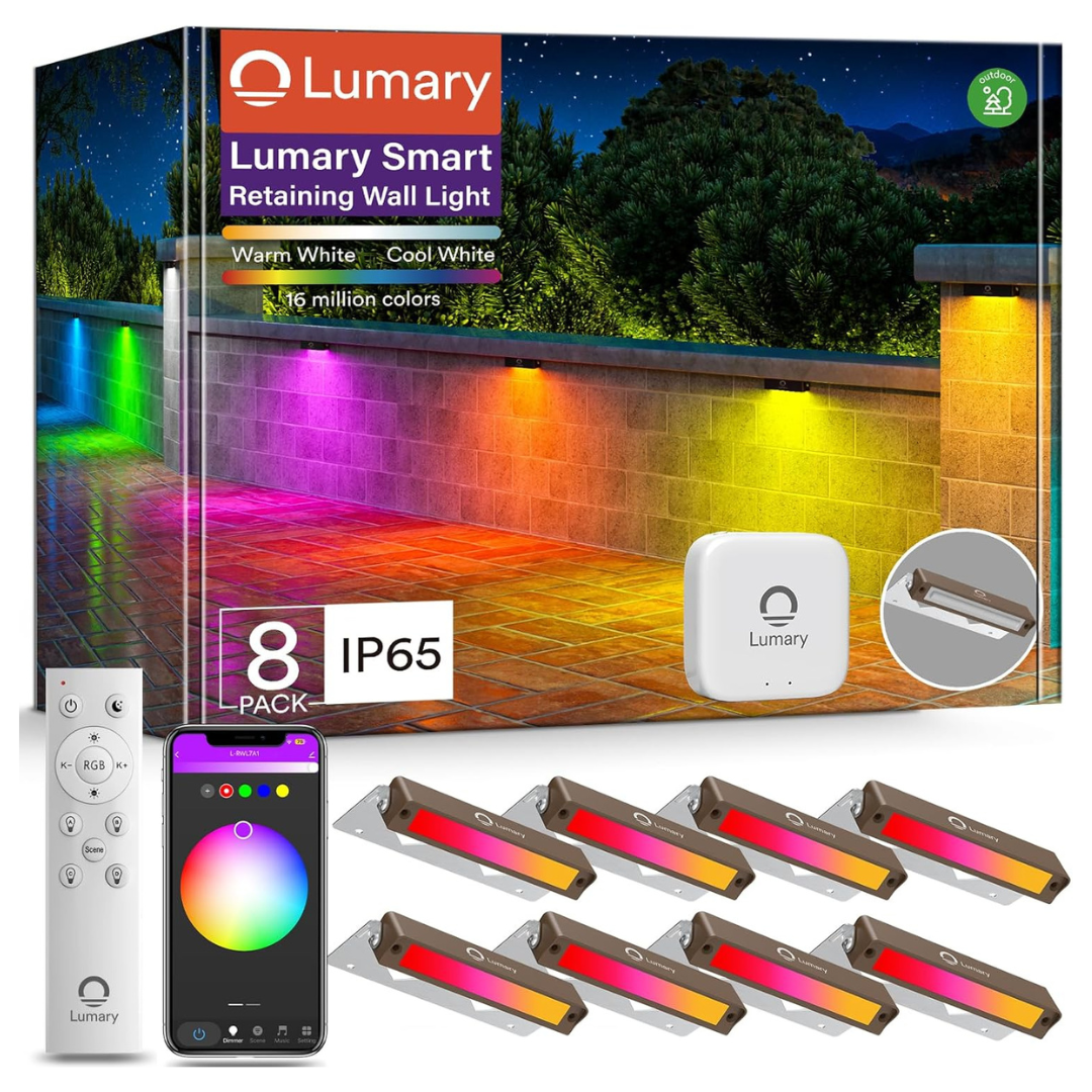 8-Pack Lumary 7" Smart LED Hardscape Paver Light