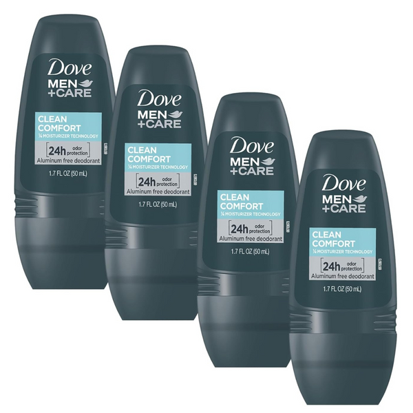 4-Pack Dove Men+Care Clean Comfort Roll On Deodoran (1.7 Oz)