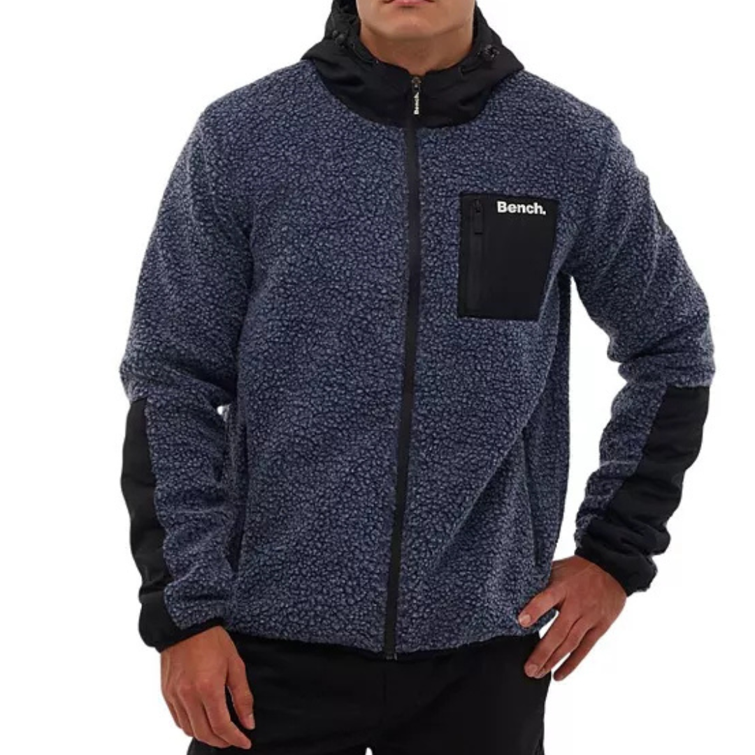 Bench DNA Men's Marezi Single Patch Pocket Zip-Up Sherpa Jacket (Various)