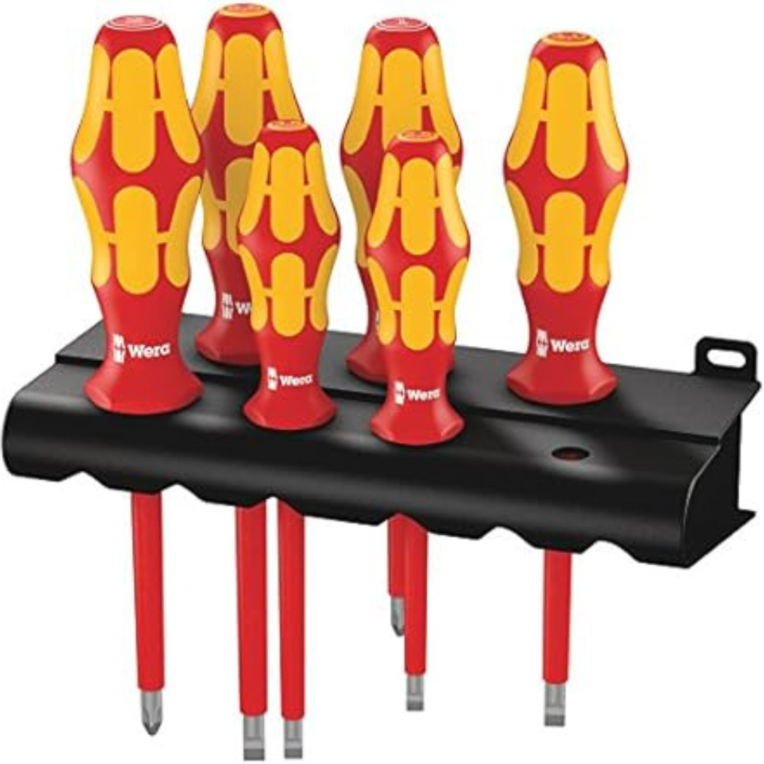 6-Piece Wera Kraftform Plus 160i/6 Insulated Professional Screwdriver Set