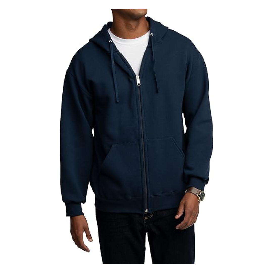 Fruit Of The Loom Men's Eversoft Fleece Zip-Up Hoodie (Navy) (S-3XL)