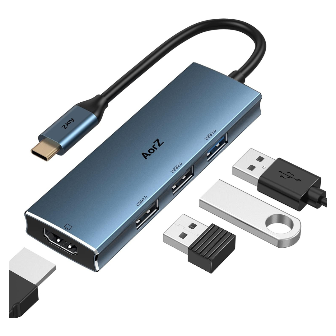 4-In-1 Aorz 4K HDMI Adapter USB-C Hub