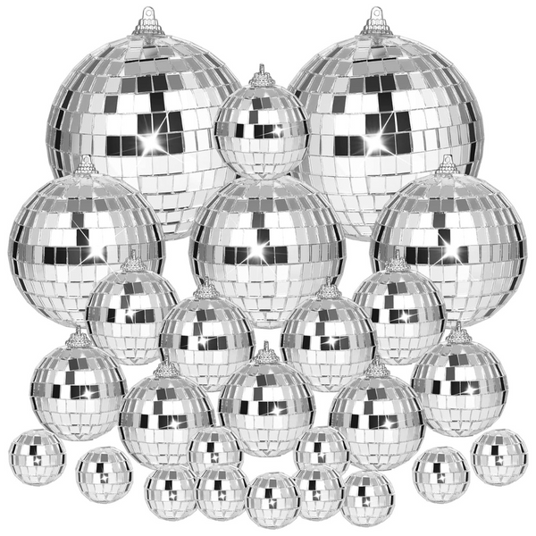 40-Piece Hanging Disco Ball With Rope For Xmas Decor