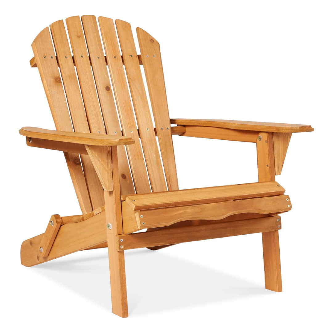 Best Choice Products Outdoor Foldable Wooden Adirondack Chair (4 Colors)