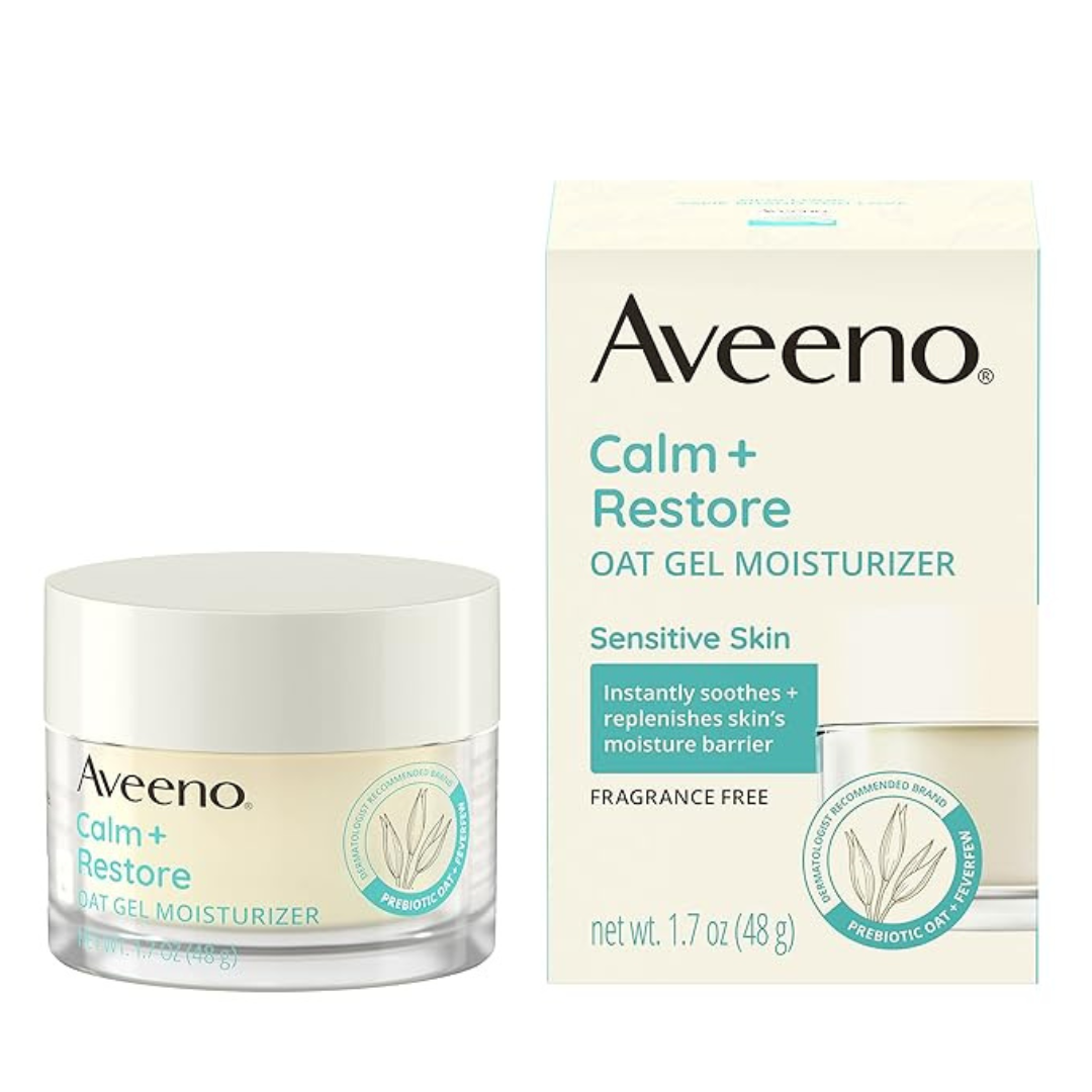 Aveeno Calm + Restore Oat Gel Facial Moisturizer for Sensitive Skin (1.7 Oz )