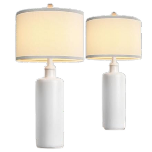 Set Of 2 Kondras 26" 3-Color Temperature White Ceramic Table Lamps