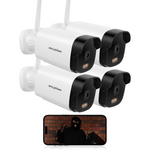 4-Pack LaView 3K 5MP HD 2.4G WiFi Outdoor Security Cameras