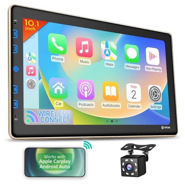 Corehan 10" Touchscreen Double Din Car Stereo